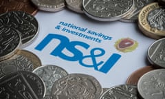 A National Savings and Investments form with the logo surrounded by coins