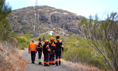 Mountain rescue teams near the village of Masca, Tenerife