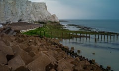 An area of coastland in Seaford, England, next to where raw sewage had been reportedly discharged