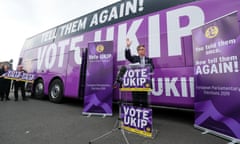 Gerard Batten launches Ukip’s EU election campaign and battlebus in Middlesbrough last week.