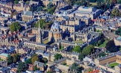 Aerial view of Oxford universities