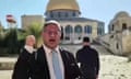 Screen grab taken from an AFPTV footage shows Itamar Ben-Gvir speaking at the Al-Aqsa mosque compound in Jerusalem