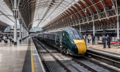 A Great Western train at Paddington station.