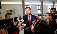 Polish Parliament meets For the 10th session in Warsaw - 24 Apr 2024<br>Mandatory Credit: Photo by Dominika Zarzycka/SOPA Images/REX/Shutterstock (14449088i) W?adys?aw Kosiniak-Kamysz, Minister of defence speaks during the 10th session of Polish Parliament in the Parliament building on Wiejska Street. The parliament discusses controversial issues of the rule of law. Polish Parliament meets For the 10th session in Warsaw - 24 Apr 2024