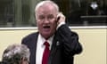 Ratko Mladic reacts as he is jailed for life at the international criminal tribunal for the former Yugoslavia.