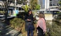 Behrouz Boochani with Catherine Moran at the University of Canterbury