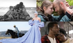 Clockwise from top left: Roma, Leave No Trace, If Beale Street Could Talk, The Rider and, centre, Lady Gaga.