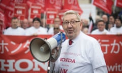 Len McCluskey on Honda demonstration