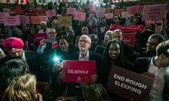 Jeremy Corbyn at a Labour rally in Westminster in October