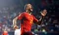 Joselu celebrates after giving Spain a 2-1 lead against Italy.