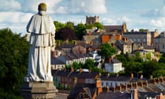 View across Armagh City Northern Ireland UK towards St Patrick's Church of Ireland Cathedral