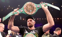 Tyson Fury celebrates with his WBC belt