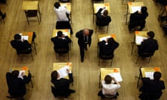 Students in an exam hall.