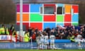 The Derby players celebrate after Marytn Waghorn’s goal.