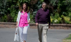 Allen &amp; Co. Media And Technology Conference<br>Billionaire Bill Gates, chairman and founder of Microsoft Corp., right, walks with his wife Melinda Gates during the Allen &amp; Co. Media and Technology Conference in Sun Valley, Idaho, U.S., on Thursday, July 10, 2014. Technology companies from Silicon Valley are expected to take center stage at this year's Allen &amp; Co.'s Sun Valley conference as tech and media converge. Photographer: Daniel Acker/Bloomberg via Getty Images