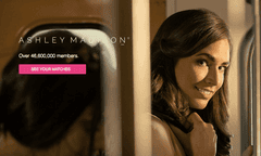 The new homepage of Ashley Madison.