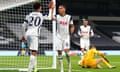 Carlos Vinícius and Dele Alli celebrate the second goal.