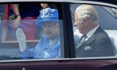The Queen sets off to deliver her speech with Prince Charles.