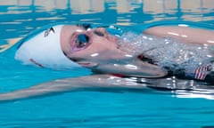 Swimmer Missy Franklin of the US competes in a 50m backstroke heat at the world championships in Barcelona. She has won two out of a target eight gold medals at the event.