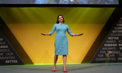 Lib Dem leader Jo Swinson speaking at the party's annual conference in Bournemouth