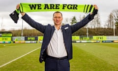 Duncan Ferguson with a Forest Green Rovers scarf after taking the head coach’s job.