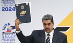 Nicolás Maduro at his proclamation at the National Electoral Council headquarters in Caracas on Monday, a day after voters went to the polls.