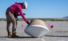 Nasa recovery teams in Utah participate in field rehearsals to prepare for the retrieval of the sample return capsule from the Osiris-Rex mission.