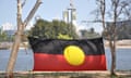 An Aboriginal flag on the Swan river