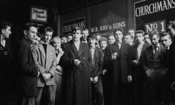 Teenagers outside the Trocadero cinema in  Elephant & Castle,  September 1956