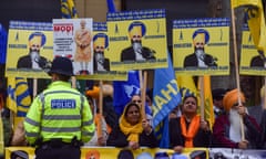 UK Sikhs protest outside India House in London following the death of Hardeep Singh Nijjar in Canada