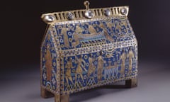 The Becket Casket Limoges, 1180–90, on display at Hôtel de la Marine, Paris.