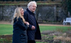 Kenneth Branagh stars as Boris Johnson and Ophelia Lovibond as Carrie Symonds in This England.