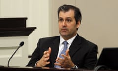 FILE - In a Nov. 29, 2016 file photo, former North Charleston police officer Michael Slager testifies during his murder trial at the Charleston County court in Charleston, S.C. Slager, who fatally shot a black motorist in 2015, could learn his fate as soon as Wednesday afternoon, Dec. 6, 2017, as his federal sentencing hearing winds down on its third day. (Grace Beahm/Post and Courier via AP, Pool, File)