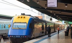 A Melbourne-bound XPT train prepares to depart Central Station in Sydney.
