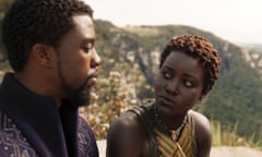 Chadwick Boseman and Lupita Nyong’o in Black Panther.