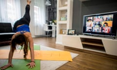 A yoga training session during Coronavirus lockdown