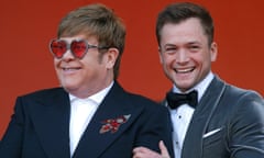 FILE PHOTO: 72nd Cannes Film Festival - Screening of the film “Rocketman” out of competition - Red Carpet Arrivals - Cannes, France, May 16, 2019. Elton John poses with Taron Egerton. REUTERS/Stephane Mahe/File Photo