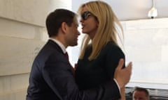 Marco Rubio greets Ivanka Trump at the Capitol in Washington, in June 2017.