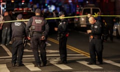 New York police investigate the scene of a shooting.