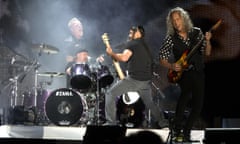 James Hetfield, Lars Ulrich, Robert Trujillo, Kirk Hammett<br>James Hetfield, from left, Lars Ulrich, Robert Trujillo and Kirk Hammett of the band Metallica perform in concert during their "WorldWired Tour" at M&amp;T Bank Stadium on Wednesday, May 10, 2017, in Baltimore. (Photo by Owen Sweeney/Invision/AP)