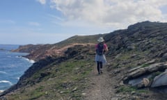 Writer Laura Coffey walking the Camí de Cavalls in Menorca, Spain.