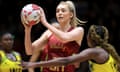 Helen Housby directs play during England’s win at the Copper Box Arena in London on Sunday