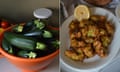 Rachel Roddy’s courgette and ricotta fritters.