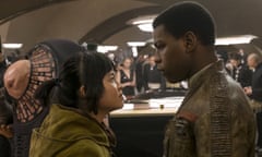 Star Wars actors Kelly Marie Tran and John Boyega at Pinewood Studios in Slough.