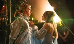 In this image released by Netflix, Will Ferrell, left, and Rachel McAdams appears in a scene from “Eurovision Song Contest: The Story of Fire Saga.” (John Wilson/Netflix vi AP)