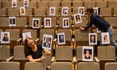 Bafta staff prepare the seating plan for nominees and guests
