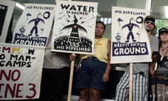 FILE - In this June 28, 2018, file photo, Winona LaDuke speaks out against the Line 3 decision in St. Paul, Minn. Opponents of Enbridge Energy’s proposed Line 3 crude oil pipeline replacement are turning their attention to fighting the project on other fronts as a Minnesota regulatory panel prepares to take one of its final steps to allow it to proceed. (Richard Tsong-Taatarii/Star Tribune via AP, File)