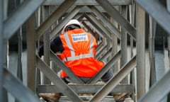 A Balfour Beatty workman on a construction site