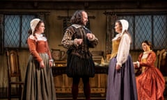 David Mitchell with Helen Monks, Danielle Phillips and Gemma Whelan in The Upstart Crow.