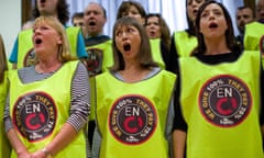 Choristers from the English National Opera were involved in a dispute over jobs and pay earlier this year